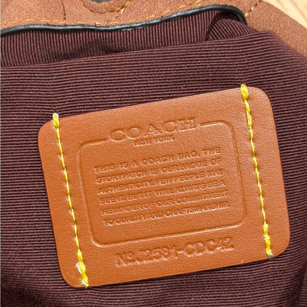Coach Suede Mini Drawstring Bucket Bag in Rust Brown - Picture 6 of 9